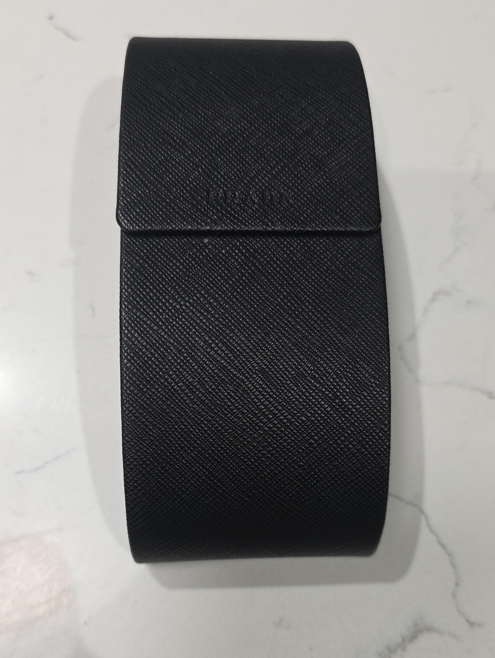 Prada Black Textured Saffiano Eyewear Case